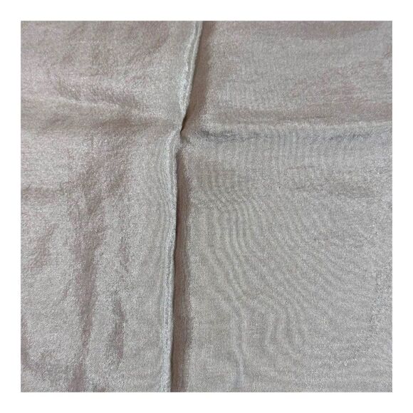 Elegant Beige Silk Scarf Made In Macclesfield England Pocket Handkerchief VTG - Picture 2 of 6